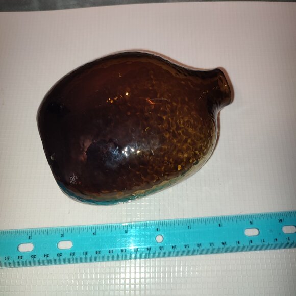 Hand Blown Glass Art Vase Brown MCM Style Boho Bohemian Chic Vintage Organic - Picture 6 of 10